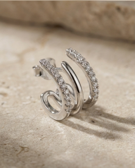 Sterling Silver 925 Heart Earrings